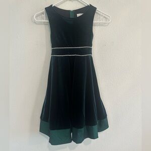 Rare Editions Green and Silver Fit and Flare Dress